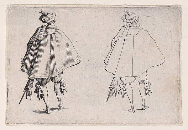 Le Gentilhomme au Grand Manteau, Vu de Dos (The Gentleman with the Large Mantle, Seen from Behind), from Les Caprices Series A, The Florence Set