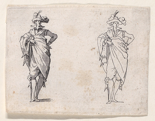 Reverse Copy of Le Gentilhomme de Face, La Main Droite sur la Hanche (Gentleman Facing Forward, His Right Hand on his Hip), from "Les Caprices" Series A, The Florence Set