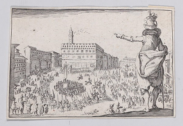 Reverse Copy of Une Fête sur la Place de la Signoria a Florence (A Festival on the Piazza della Signoria in Florence), from "Les Caprices" Series A, The Florence Set