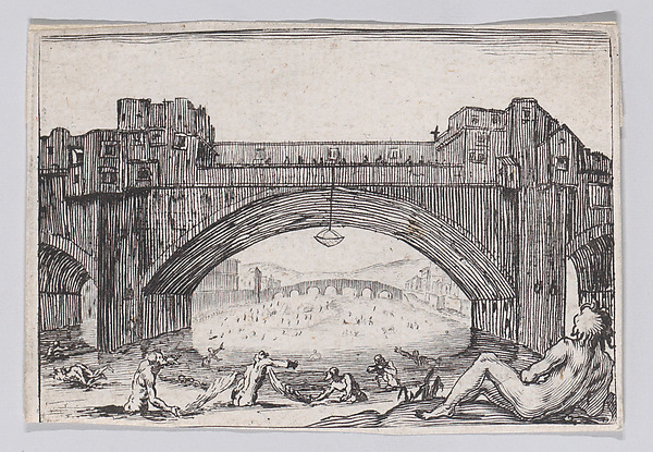 Reverse Copy of Le Ponte-Vecchio, a Florence (The Ponte-Vecchio, in Florence), from "Les Caprices"