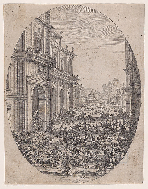 Plate 1, from "Le Massacre des Innocents" (The Massacre of the Innocents) by Jacques Callot