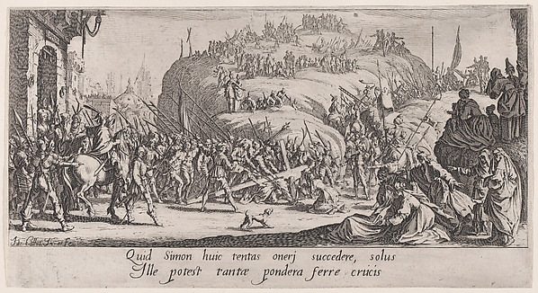 Le Portement de Croix (Christ Carrying the Cross), from "La Grande Passion" (The Large Passion) by Jacques Callot