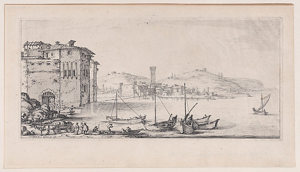 L'Embarquement des Marchandises (The Embarkation of Goods), from Paysages Gravés pour Jean de Médicis appelées aussi Paysages Dessinés a Florence, Vues de Florence, Paysages d'Italie, et Paysages Définitifs (Landscapes Engraved for Giovanni de'Medici, Landscapes Designed in Florence, Views of Florence, Landscapes of Italy, and Definitive Landscapes)