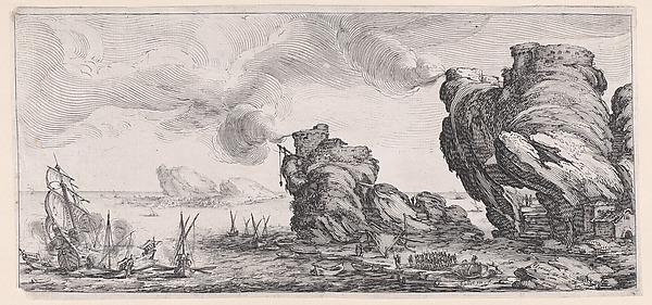 Le Combat Naval (The Naval Battle), from Paysages Gravés pour Jean de Médicis appelées aussi Paysages Dessinés a Florence, Vues de Florence, Paysages d'Italie, et Paysages Définitifs (Landscapes Engraved for Giovanni de'Medici, Landscapes Designed in Florence, Views of Florence, Landscapes of Italy, and Definitive Landscapes)