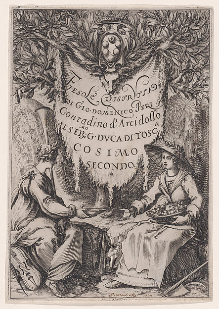 Frontispiece of Fiesole Distrutta, also called La Belle Jardinière, or Poésie et L'Agriculture, or Catakasta