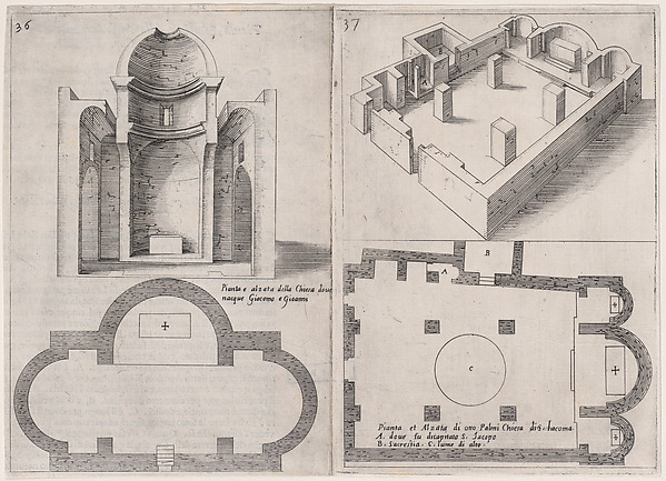 29th and 30th Plates, from Trattato delle Piante & Immagini de Sacri Edifizi di Terra Santa (Treatise of the Plans & Images of the Sacred Buildings of the Holy Land)