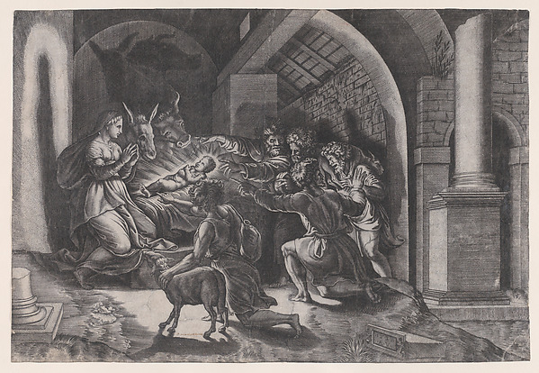 The Nativity by Agostino Veneziano (Agostino dei Musi)