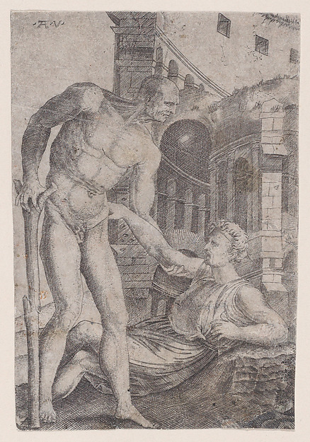 A Man Helping Another to His Feet