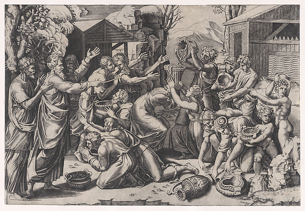 The Israelites Gathering Manna