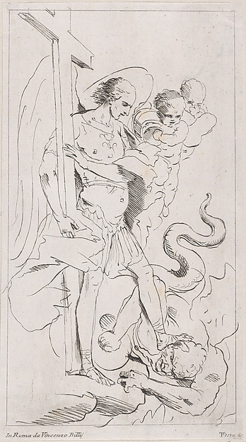 Saint Michael the Archangel crushing the demon underfoot by Anonymous, 18th century