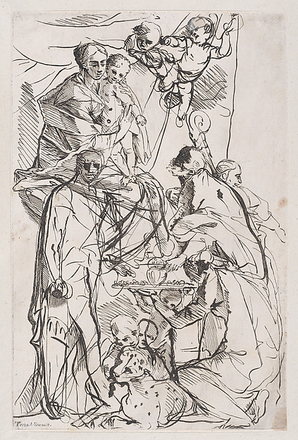 The adoration of the Virgin and Christ Child