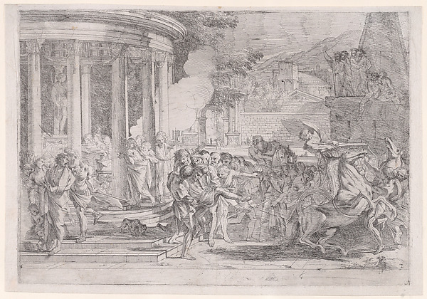 Sinorix carried from the temple of Artemis trying to escape the effects of the poisoning