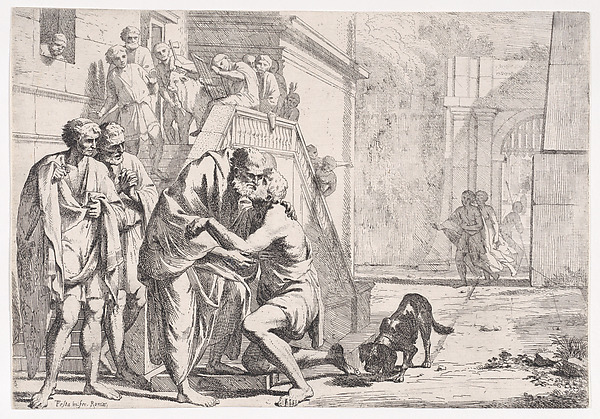 The Return of the Prodigal Son, Shown Embracing His Son by Pietro Testa