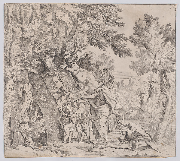 Venus giving arms to Aeneas