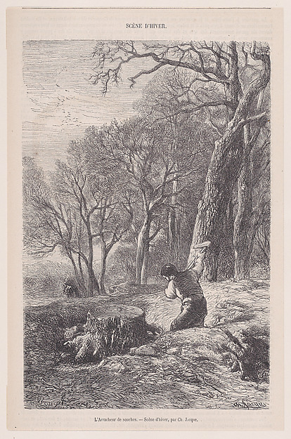Winter Scene: Removing Stumps, from "Le Magasin Pittoresque"