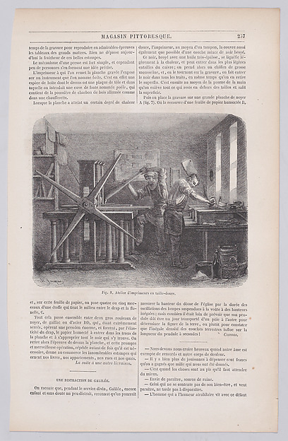 Workshop of Intaglio Printers, from "Le Magasin Pittoresque"
