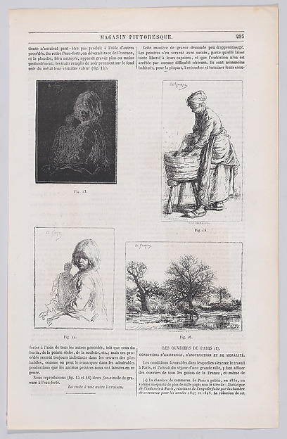 Group of wood engraving examples; from Magasin Pittoresque