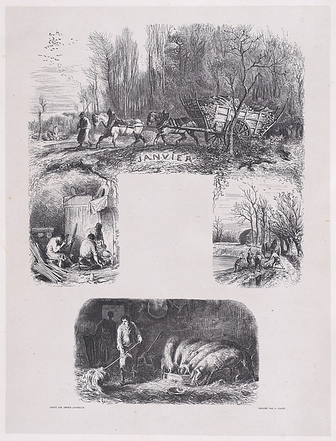 January, from "Album of Rustic Subjects"