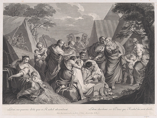 Laban Searching for his Gods, after Etienne Jeaurat