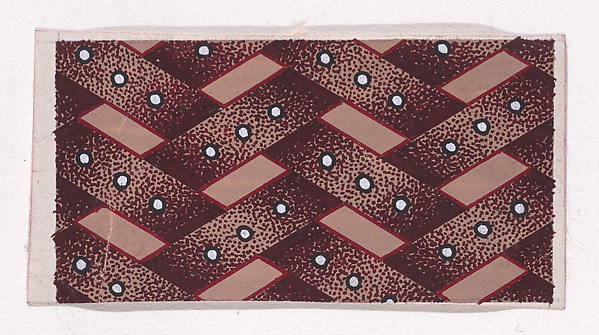 Textile Design with a Basketweave Pattern Decorated with Pearls