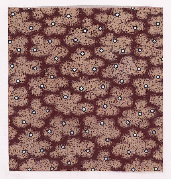 Textile Design with Cloud-Like Figures and Pearls