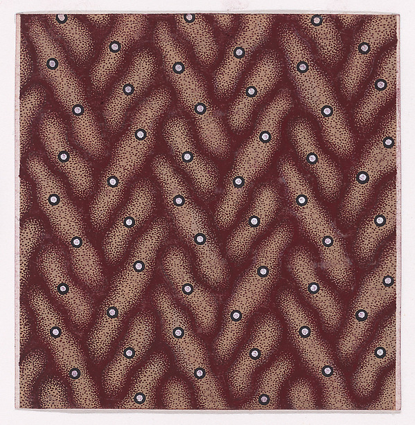 Textile Design with Scattered Pearls over an Abstract Background
