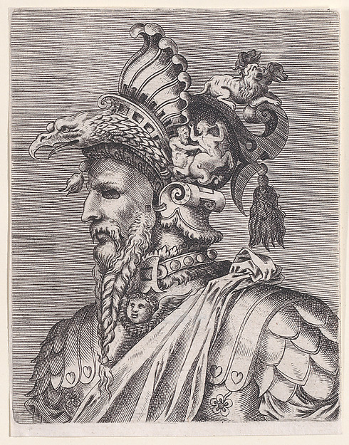 Bust of a Man Wearing a Fantastic Head-dress and Mask