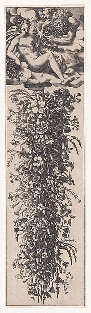 Flora Receiving Flowers and Festoon of Flowers