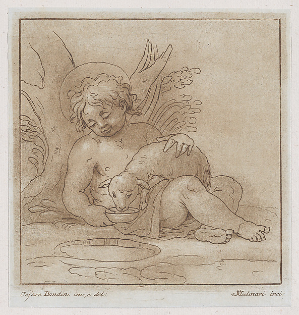 Saint John the Baptist with a lamb by Stefano Mulinari
