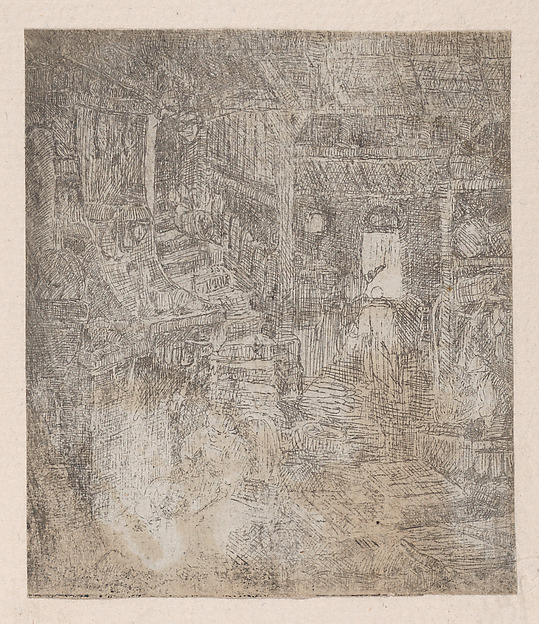 Intérieur à L'Escalier en Limaçon (Interior with a Spiral Staircase)
