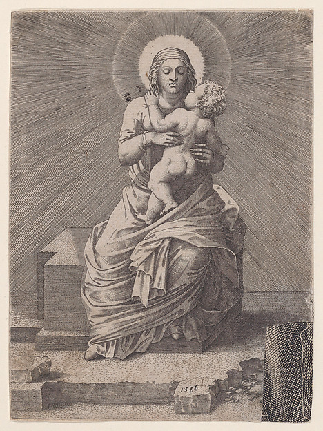 Virgin and Child Seated on a Stone Slab by Lambert Suavius