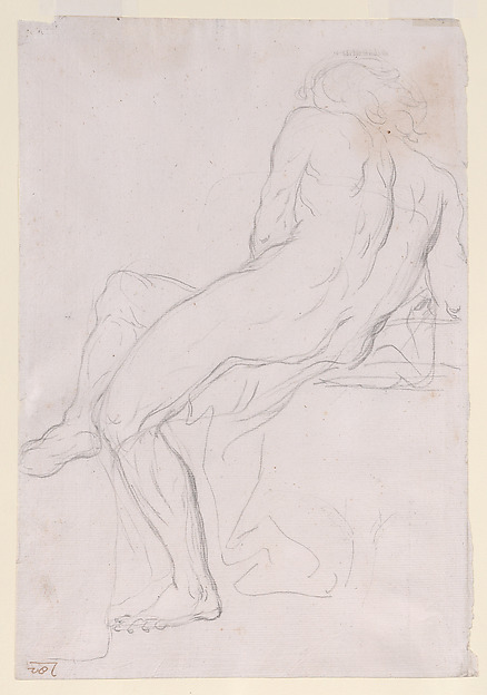 Academy Sketch of a Seated Male Figure.
