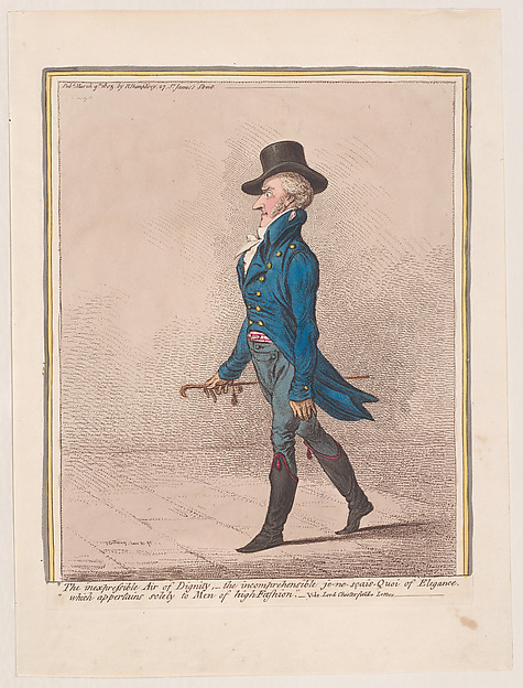 "The Inexpressible Air of Dignity,–the Incomprehensible je-ne-sais Quoi of Elegance, which Appertains Solely to Men of High Fashion."–Vide, Lord Chesterfield's Letters