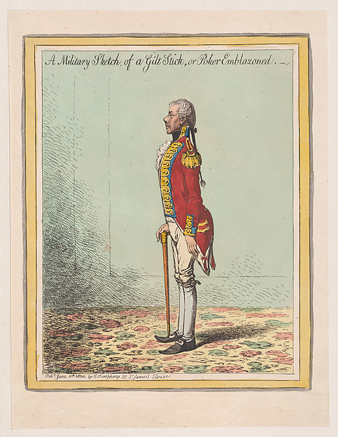 A Military Sketch, of a Gilt Stick, or Poker Emblazoned