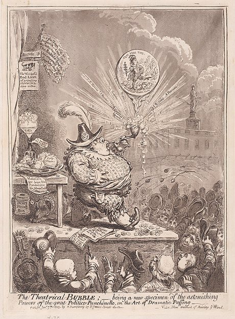 The Theatrical Bubble;–being a new Specimen of the Astonishing Powers of the Great Politiico-Punchinello in the Art of Dramatic Puffing