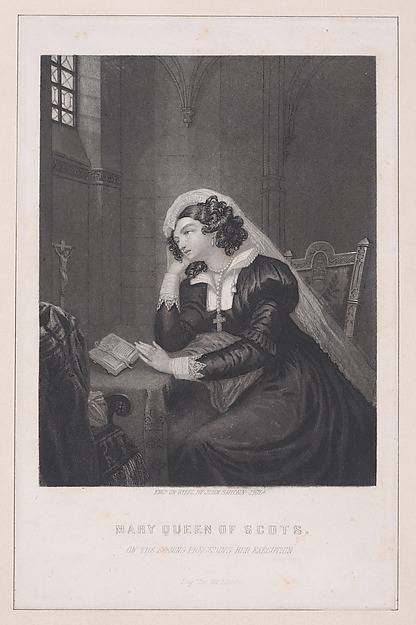 Mary Queen of Scots, on the evening preceding her execution (from "The American Eclectic Museum," volume 48, frontispiece)