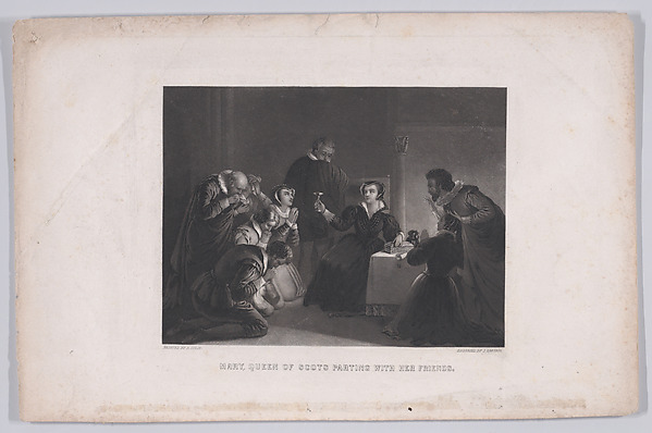 Mary, Queen of Scots parting with her friends (from "The American Eclectic Museum," volume 15, plate 2)