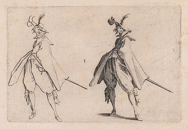 Le Gentilhomme au Grand Manteau, Vu de Face (The Gentleman with the Large Mantle, Viewed from the Front), from Les Caprices Series B, The Nancy Set