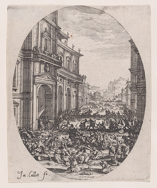 Plate 2, from "Le Massacre des Innocents" (The Massacre of the Innocents) by Jacques Callot