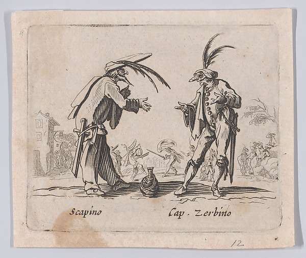 Copy of Scapino and Capitano Zerbino, from "Balli di Sfessania" (Dance of Sfessania)
