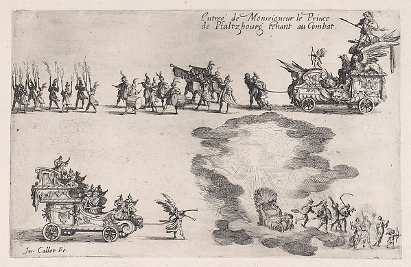 Entrée du Prince de Pfalzbourg (Entrance of the Prince of Pflazbourg), from Le Combat a la Barrière in the Palace at Nancy by Henri Humbert, printed by Sebastien Phillipe