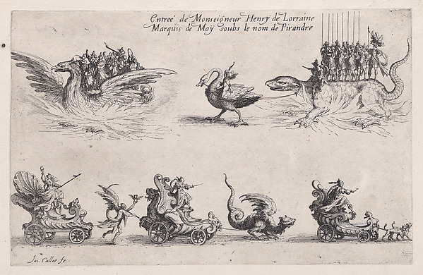 Entrée de Monseigneur Henry de Lorraine (Entrance of Henry of Lorraine), from Le Combat a la Barrière in the Palace at Nancy by Henri Humbert, printed by Sebastien Phillipe