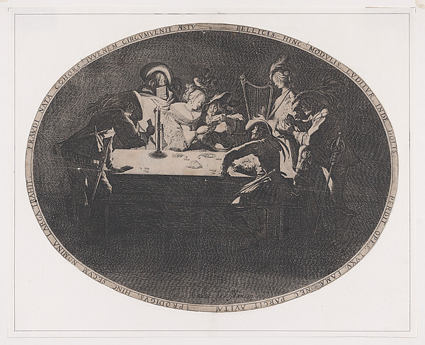 Le Brelan, pièce appelée aussi Les Joueurs de Cartes et L'Enfant Produgue Trompé par une Troupe de Filous (Three of a Kind, also called The Card Players and The Prodigal Son Tricked by a Group of Thieves) by Jacques Callot