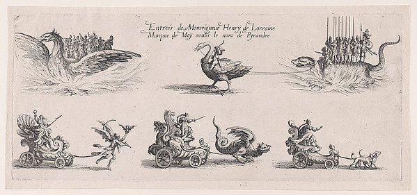 Entrée de Monseigneur Henry de Lorraine (Entrance of Henry de Lorraine), from Le Combat a la Barrière in the Palace at Nancy by Henri Humbert, printed by Sebastien Phillipe