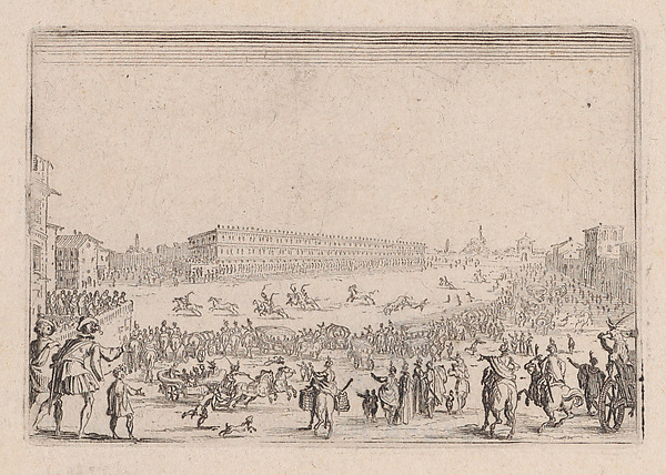 La Course de Chevaux sur la Place Pitti a Florence (The Horse Race on the Piazza Pitti in Florence), from Les Caprices Series B, The Nancy Set