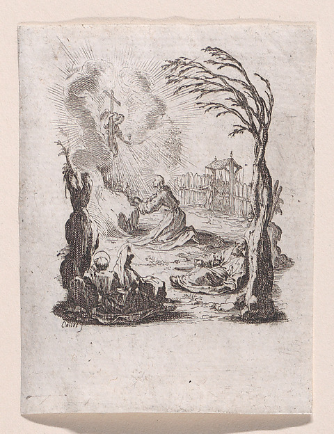 Jésus au Jardin des Oliviers (Jesus in the Garden of Olives), from "La Petite Passion" (The Little Passion) by Jacques Callot