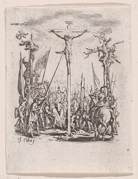 Jésus est Percé d'une Lance (Jesus is Pierced with a Spear), from "La Petite Passion" (The Little Passion) by Jacques Callot