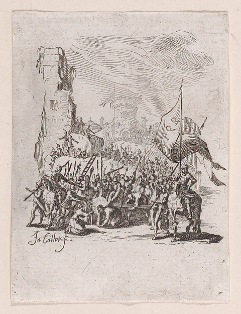Le Portement de Croix (Jesus Carrying the Cross), from "La Petite Passion" (The Little Passion) by Jacques Callot