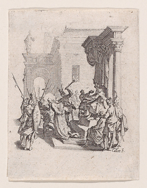 Jésus et la Femme Adultère (Jesus and the Woman Taken in Adultery), plate 5 from "Le Nouveau Testament" (The New Testament) by Jacques Callot