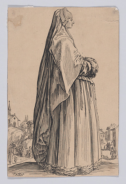 Copy of La Dame Coiffée d'un Grand Voile et a la Robe Bordée de Fourrures (The Lady Wearing a Long Veil and a Fur-Lined Robe), from "La Noblesse" (The Nobility)